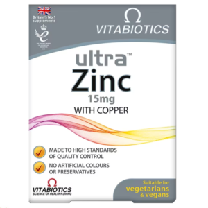 VITABIOTICS ULTRA ZINC 15 Mg WITH COPPER Suitable for Vegetarian