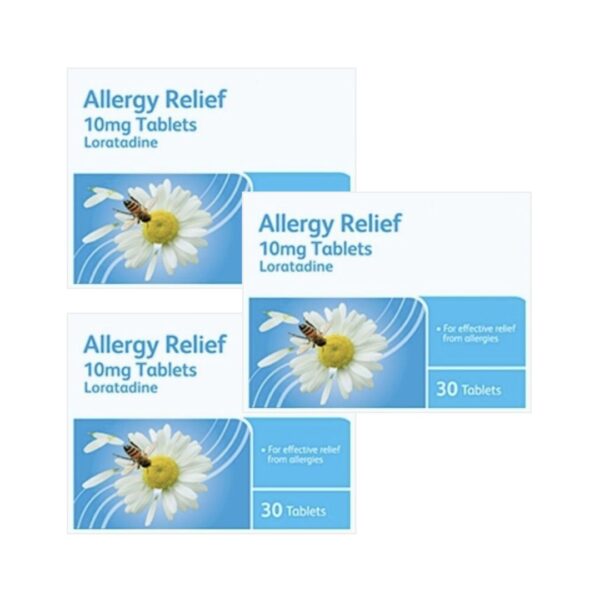 Loratadine Allergy Relief Tablets 10mg-3x30 Tablets For Hayfever/Other Allergies