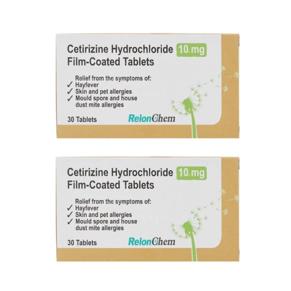 Cetirizine Hydrochloride Hayfever & Allergy Relief 10mg Tablets - 60 Tablets -