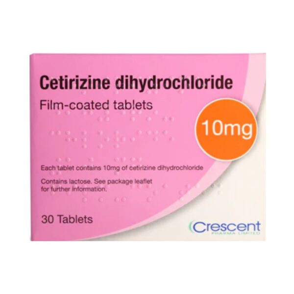 1 X 30 CRESCENT Cetirizine Hayfever Pet Allergy Relief Antihistamine