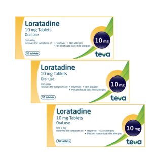 3 x30 Loratadine one a day Relief Hay fever allergy tablet (Clarityn equivalent)