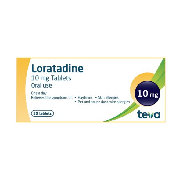 Teva Loratadine Hayfever and Allergy 10 mg Tablets 1 x 30
