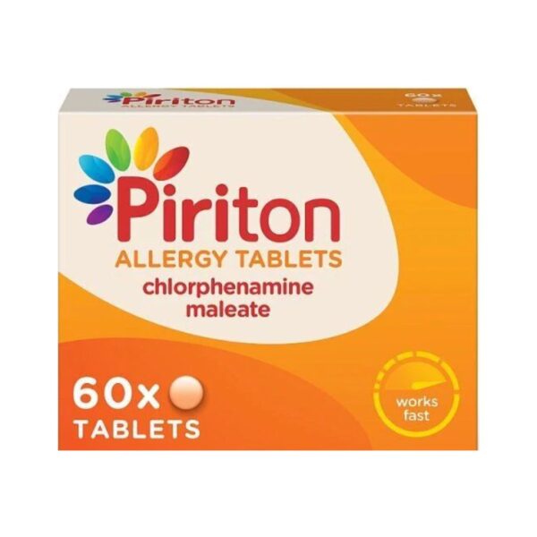 Piriton Allergy & Hay Fever 4mg Tablets x 60 Tablets Allergy Relief Antihistamine