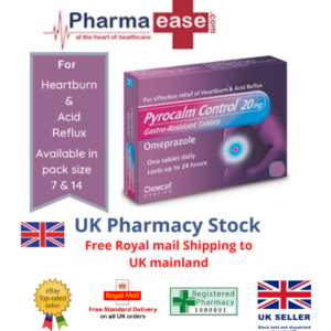 Pyrocalm Control 20mg Tablets for Heartburn & Acid Reflux (7 or 14 tablets)