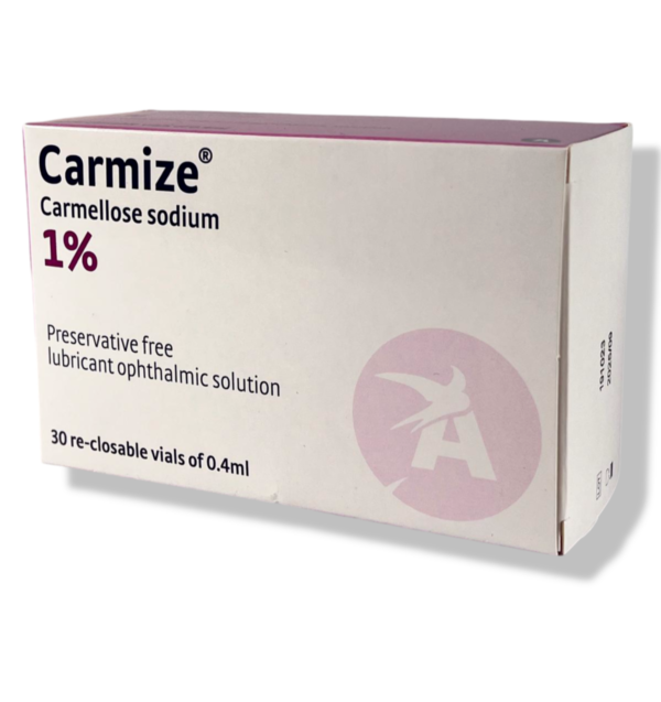 30 x Dry Eye Drops Carmize Carmellose Sodium, Tears RE-CLOSABLE Vials 0.4ml 1%