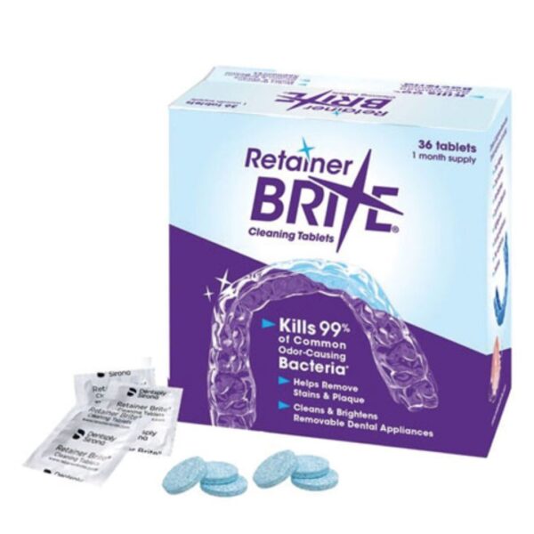 Retainer Brite - 96 Cleaning Tablets-Removable Dental Appliances Braces Cleaner.