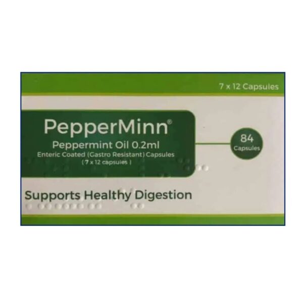 Pepperminn Peppermint Oil-0.2ml-84 Enteric Coated Capsules-Relieves IBS Symptoms