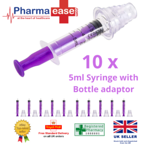 10 X 5ml Oral Medicine Syringe with bottle adaptor | Accurate Dose Measurement