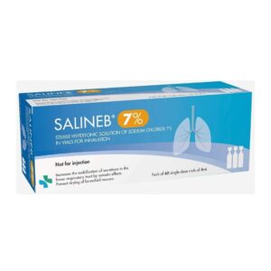 Salineb 7% Sterile Hypertonic Saline Solution Vials for inhalation 60 x 4ml -