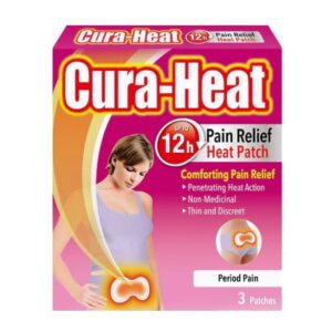 Cura Heat Period Pain Relief-3 Patches Relieves Muscle Soreness/Menstrual Cramps