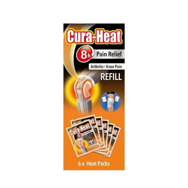 Cura Heat Pads Arthritis & Knee - 6 Heat Pack Refill - 8H Warm Pain Relief