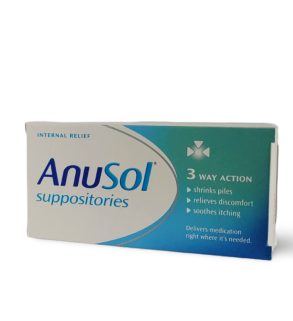 Anusol 24 Suppositories -Treats Haemorrhoids/Shrinks Piles - 3 - Way Action-