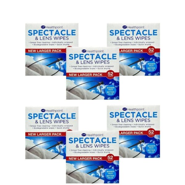 Healthpoint Spectacle and Lens Cleaning Wipes, Pack of 52 Wipes x 6