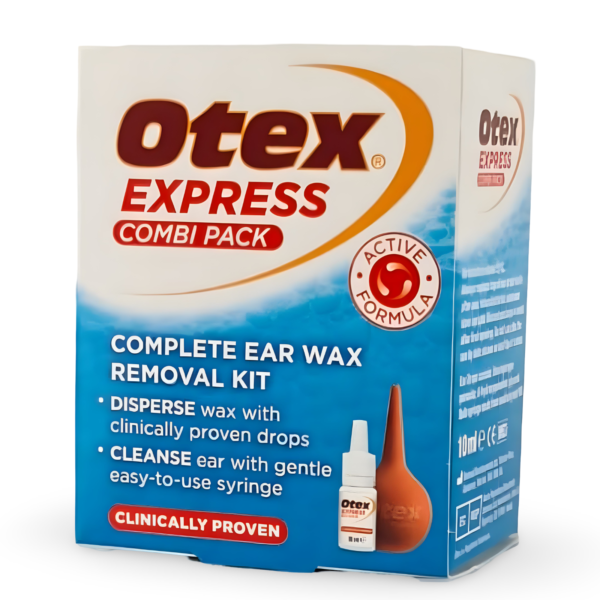 Otex Express Combi Pack- Complete Ear Wax Removal Kit -Ear Drops/Syringe 10ml-