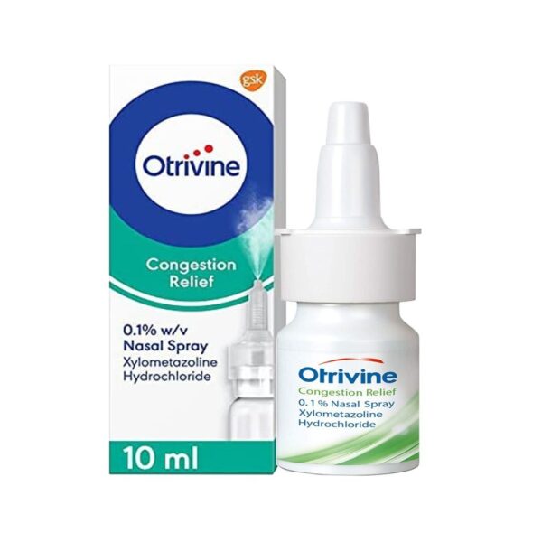 Otrivine Nasal Spray for Congestion - 10ml - Clears Blocked Nose - Fast Relief