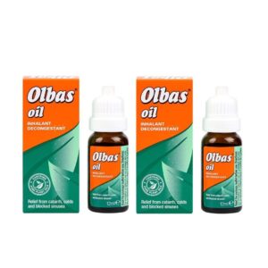 Olbas Oil Cold, Blocked Sinus Relief Nasal Inhalant Decongestant - 12ml 2 Pack