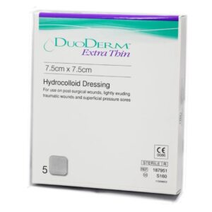 Duoderm Extra Thin Hydrocolloid Dressing 7.5cm x 7.5cm x 5 Dressings