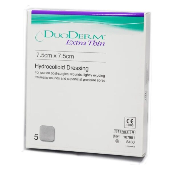 Duoderm Extra Thin Hydrocolloid Dressing 7.5cm x 7.5cm x 5 Dressings