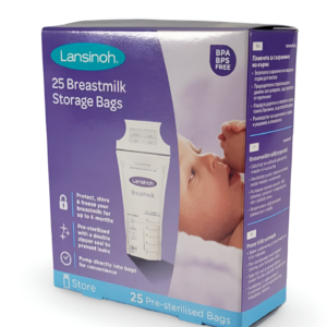 Lansinoh Breast Milk Storage Bags - 25 Pack - Fridge Freezer - 180ml