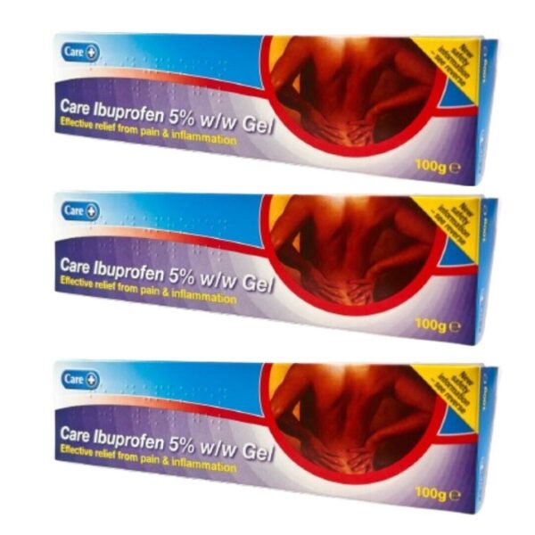 3 x Ibuprofen Gel 5% Pain Relief Backache 100g - Brands May Vary