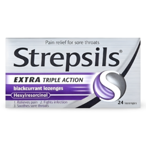 Strepsils Extra Triple Act Loz Bcurrant Pack of 24