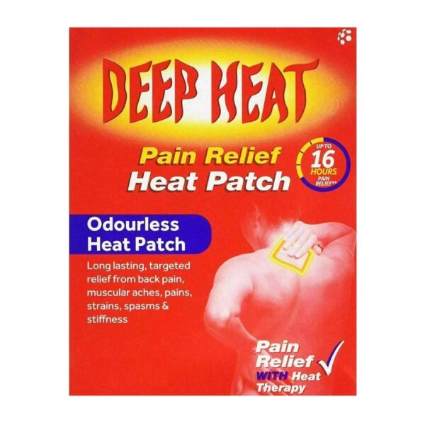 Deep Heat Pain Relief -16 Hours Heat Patch - Muscle Back Pads - 4 Pads -