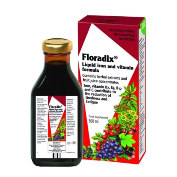 Floradix Liquid Iron-500ml-A Range Of Vitamins/Iron To Reduce Tiredness/Fatigue