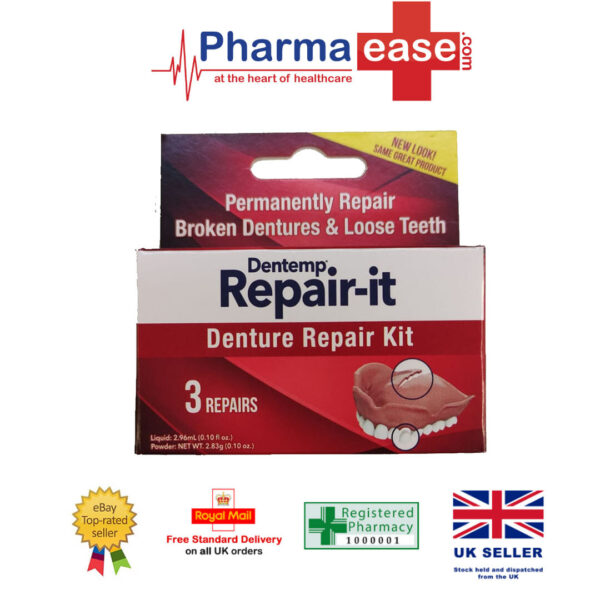 Dentemp Denture Repair Emergency Denture Repair Kit ( contains 3 repairs/kit)