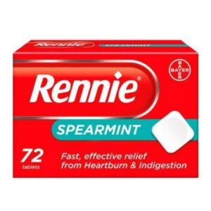 Rennie Spearmint Tablets 72-Treats Indigestion & Heartburn-Neutralizes Stomach A
