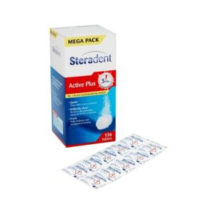 Steradent Active Plus Denture Cleaning - 136 Tablets - Deeply Cleans The Denture