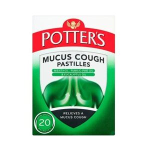Potters Mucus Cough Pastilles - Cough & Cold Relief - Non Drowsy - 20 Pastilles