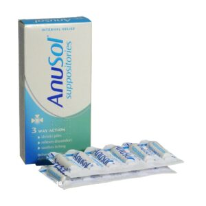 Anusol 12 Suppositories -Treats Hemorrhoids/Shrinks Piles - 3 - Way Action-