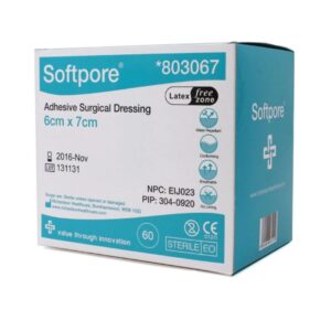 Softpore Adhesive Surgical Dressing 6cm x 7 cm - 60 dressings - Burn & wound