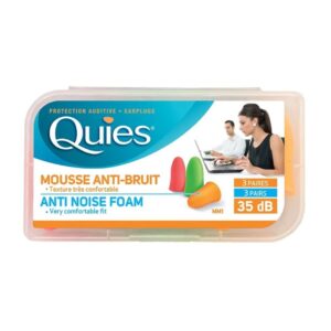 Quies Foam Ear Plugs x 3 Pairs - Anti-Noise Protection Ear Plugs 35dB