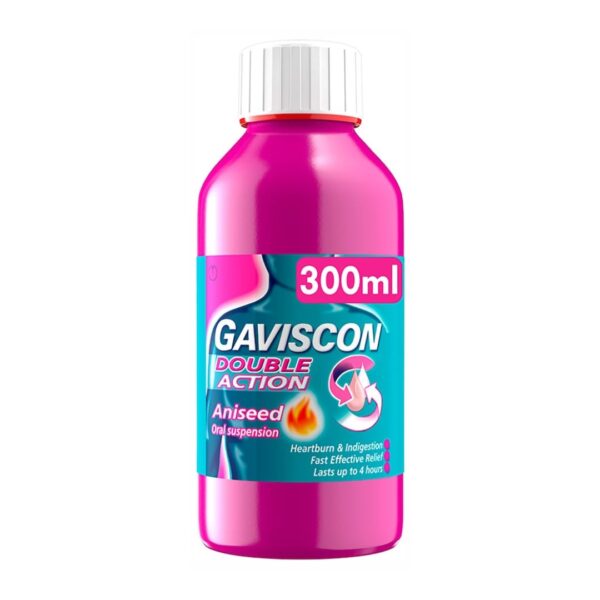 Gaviscon Double Action Liquid Aniseed - 300ml-Treats Indigestion & Hearthburn -