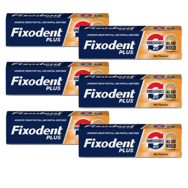 6 x Fixodent Unbeatable Hold- 40g | Denture Premium Adhesive Cream