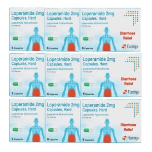 Flamingo Loperamide Diarrhoea Relief 2mg Capsules | 9 Packs of 6 Capsules (54)