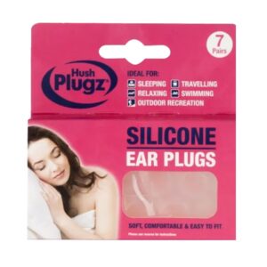 Hush Plugz Silicone Earplugs Ear plug Comfortable Genuine Easy Fit - 7 Pairs
