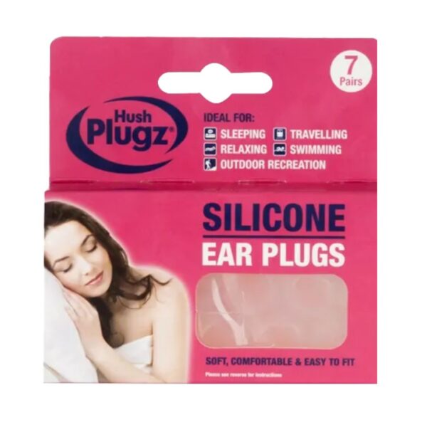 Hush Plugz Silicone Earplugs Ear plug Comfortable Genuine Easy Fit - 7 Pairs