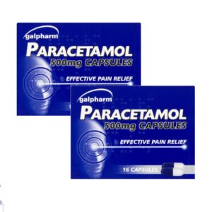 32 (2 x 16) Paracetamol Capsule Headache ,Back Pain,All Pain Reliver. (max 1 )