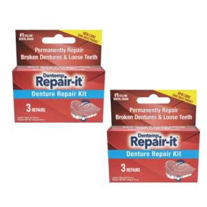 2 x Dentemp Denture Repair Emergency Denture Repair Kit (6 repairs)