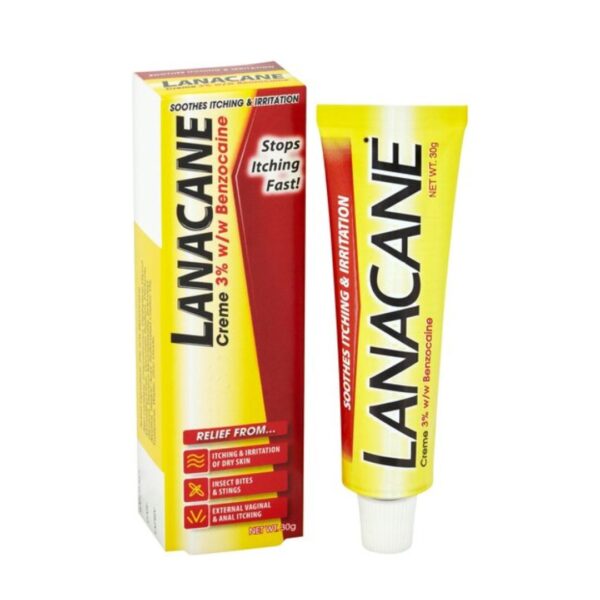 Lanacane Anaesthetic Cooling Cream, Itching & Irritation Bites/Stings Relief 30g