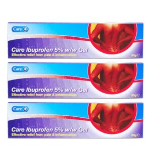 3 x Care Ibuprofen Gel 5% Pain Relief Backache 100g