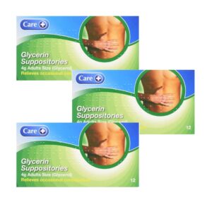 3 x 12 Care Glycerol/ Glycerin Suppositories 4g for Adults ( Supoositories)