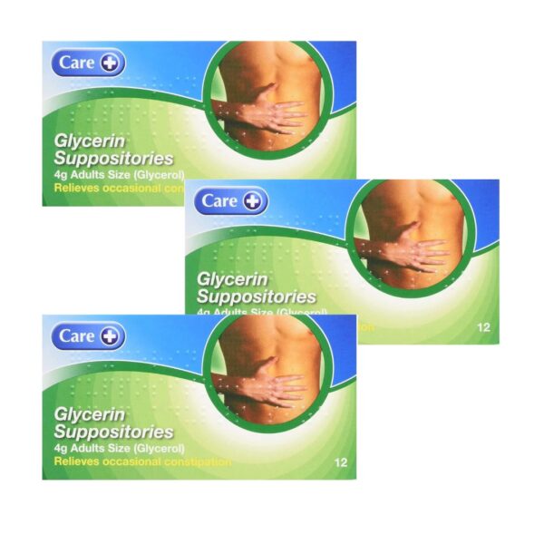 3 x 12 Care Glycerol/ Glycerin Suppositories 4g for Adults ( Supoositories)