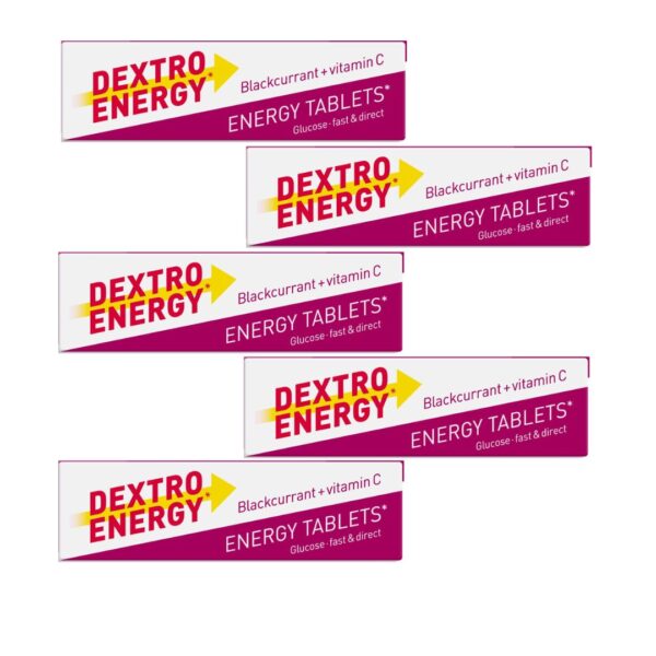 Dextro Energy Tablets Blackcurrant + Vitamin C - 47g - Pack Of 5 -