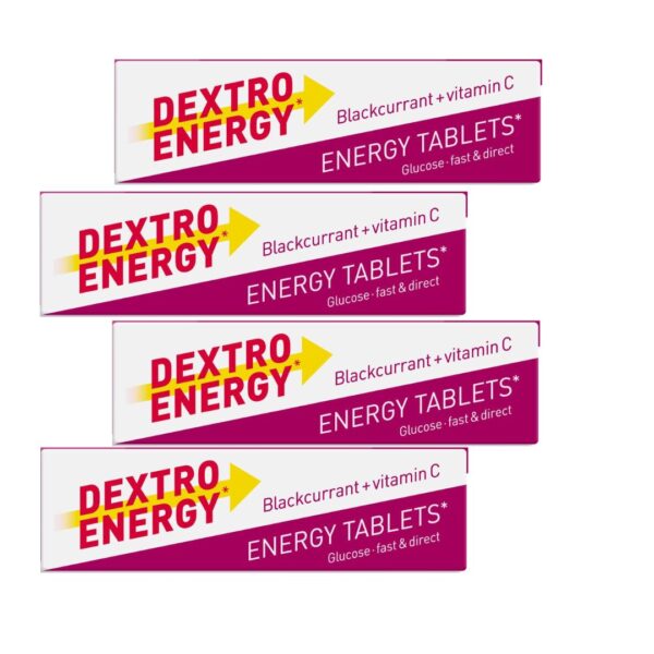 Dextro Energy Tablets Blackcurrant + Vitamin C - 47g - Pack Of 4 -