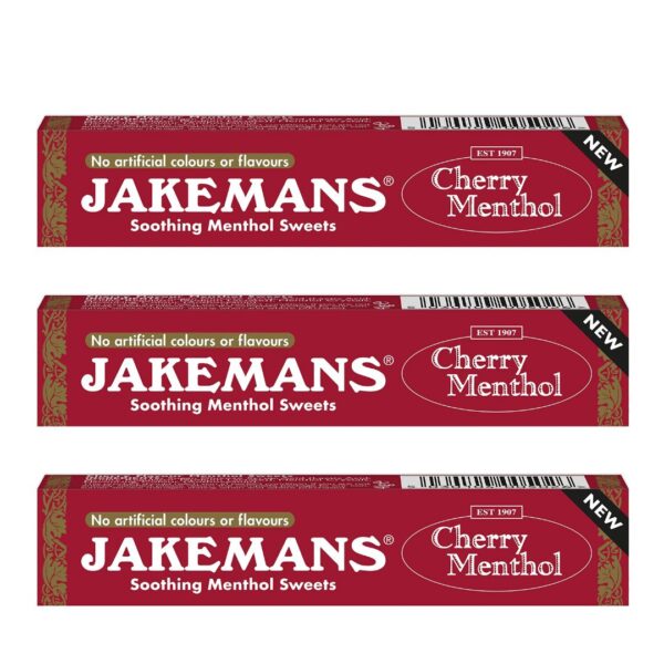 Jakemans Cherry Menthol Sweets - 3 Stick pack-