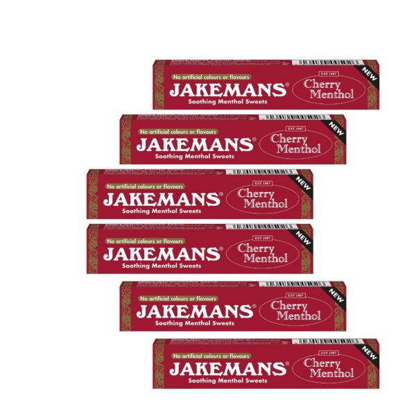 Jakemans Cherry Menthol Sweets - 6 Stick pack-