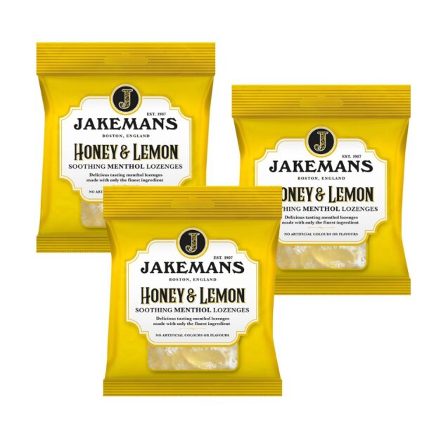 Jakemans Honey & Lemon 73g Bag x 3 Pack-